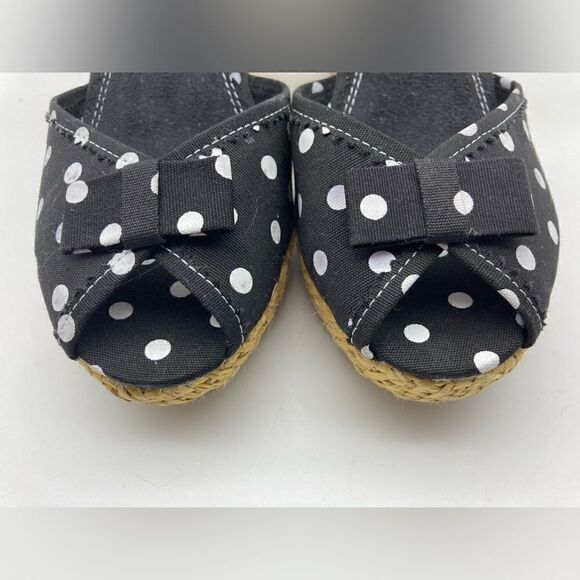 Xhilaration Polka Dot Wedge Sandals Black/White Color Size 7 - Picture 2 of 9